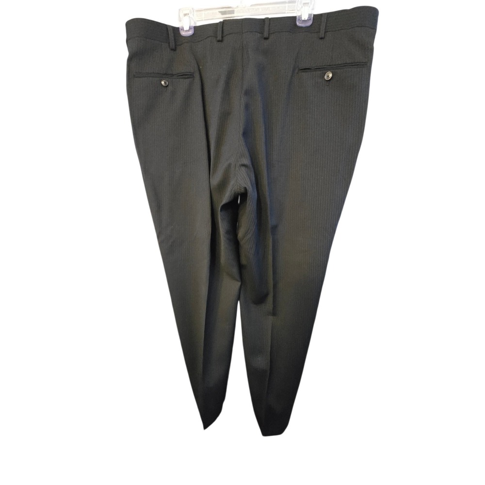 Concepts by Claiborne Mens 50R Wool Pinstripe Suit Black Blue Two Piece 50 R - Picture 10 of 12